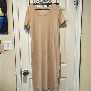 Casual Tan Short Sleeve Dress